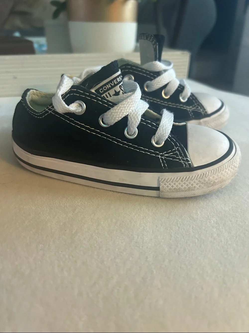 Converse Kids Black and White Low-Top Sneakers